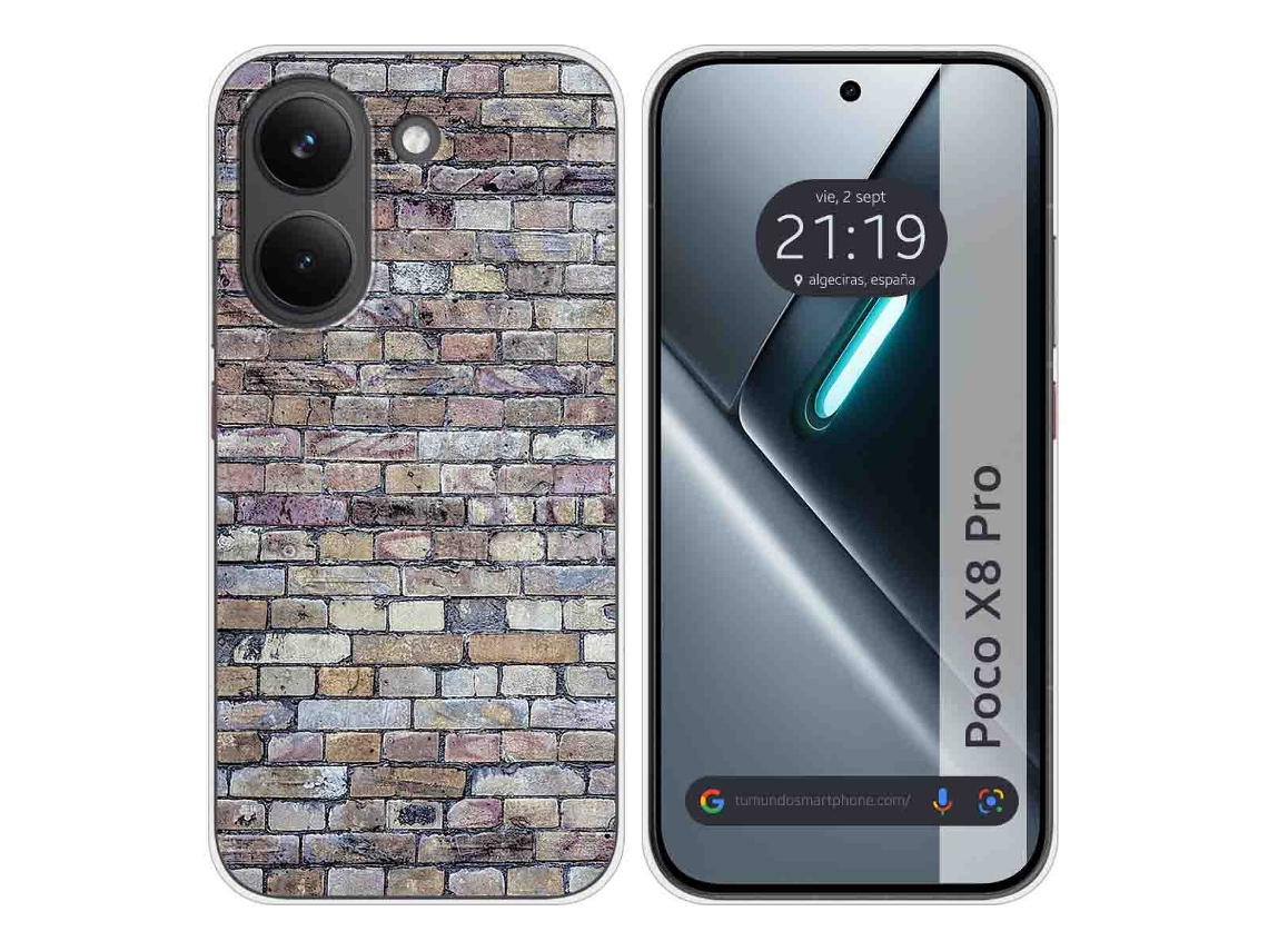 Capa Tumundosmartphone De Silicone Para Xiaomi Poco X8 Pro 5g Com Design De Tijolos 2 Desenhos