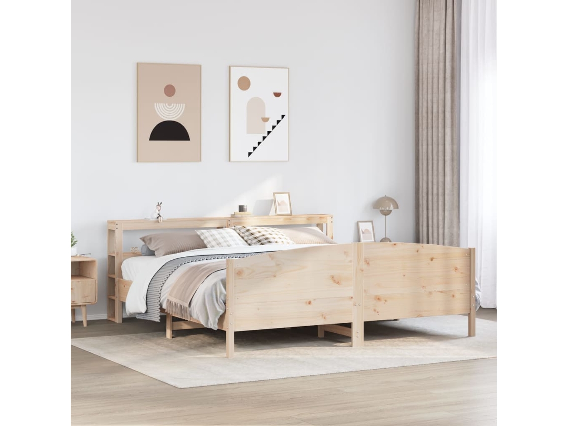Vidaxl Cama Sem Colchão 180x200 Cm Madeira De Pinho Maciça