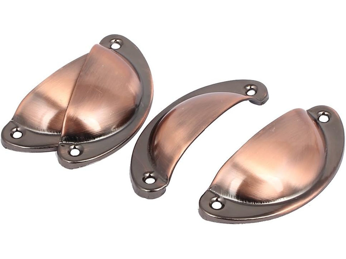 Cômoda com 4 Peças, Espaçamento entre Furos de 67 mm Puxadores Metal Tom Cobre CHABERLU