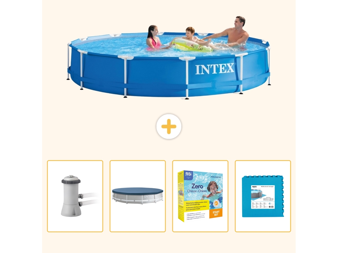 Intex Piscina Com Estrutura Redonda - 366x76 Cm - 5-peças S276