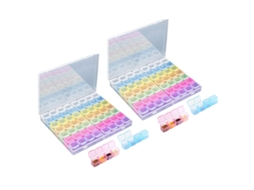 KOFIHETY 2pcs Recipientes De Armazenamento Para Contas De Pintura Com Diamantes, 56 Divisórias Caixa Plástica Para Organizar Contas Acessórios Para Bordado Dia