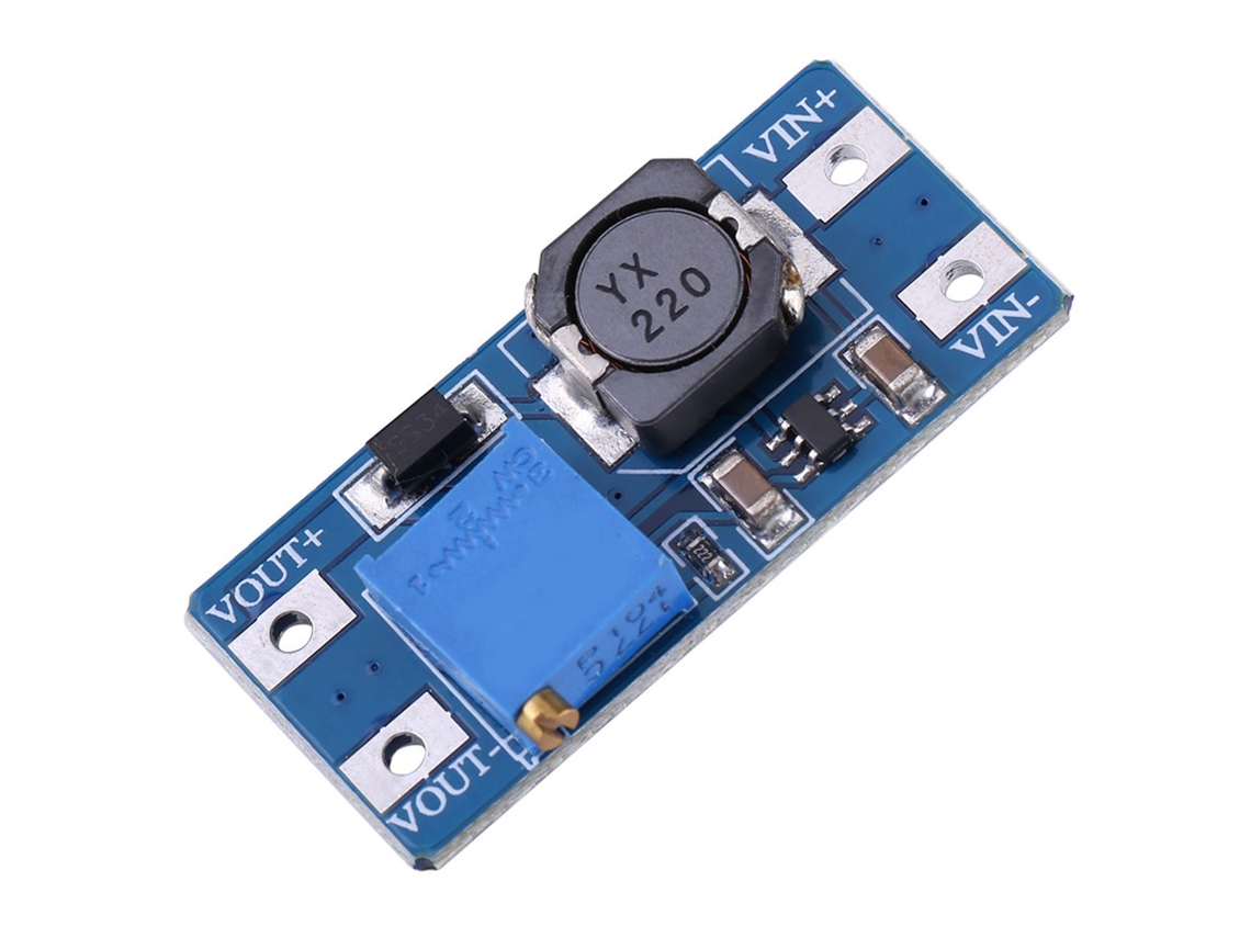 Módulo conversor boost DC-DC ajustável 2V-28V 2A