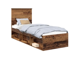 Estrutura da Cama com Cabeceira Madeira Antiga 75x190 cm MAISON EXCLUSIVE