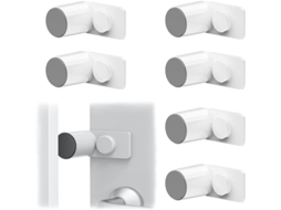 6 Topes De Porta Para Crianças Segurança Anti-pinchazos Rotativos Com Adesivo Branco Qgq