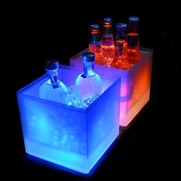 Balde De Gelo Led, Resfriador De Vinho Com Mudança De Cor, Para Champanhe Para Festas E Bar Em Casa