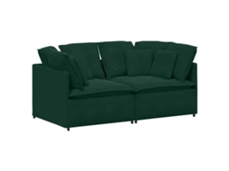 Sofá Modular com Almofadas Veludo Verde escuro MAISON EXCLUSIVE