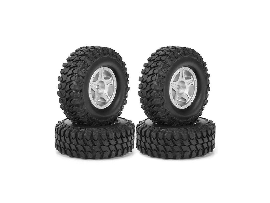 2026 4 rodas de borracha Beadlock de 58 mm com aro para carros RC Crawler em escala 1/18 e 1/24 Axial SCX24 TRX4M