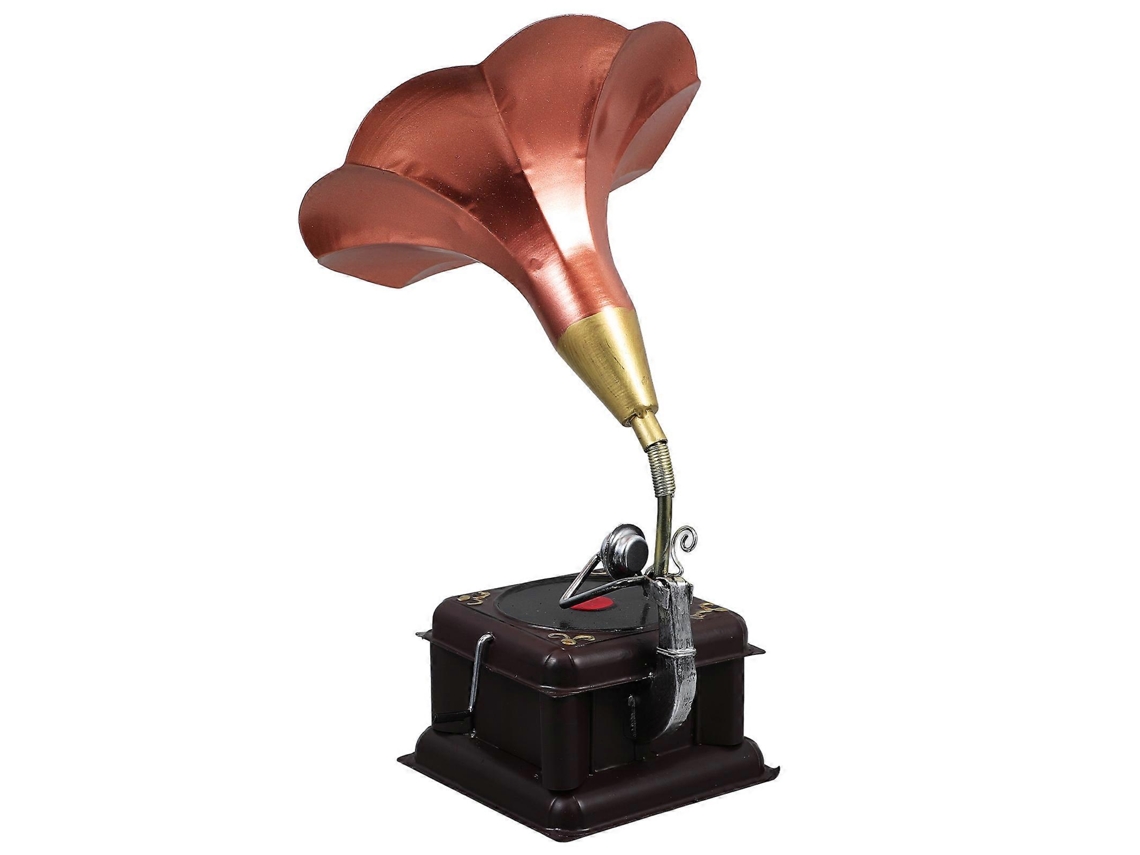 Caixa De Música De Mesa Em Madeira, Estilo Retrô, Decoração Para Bar, Ferro E Resina, 1 Unidade D Marrom Aquaforge