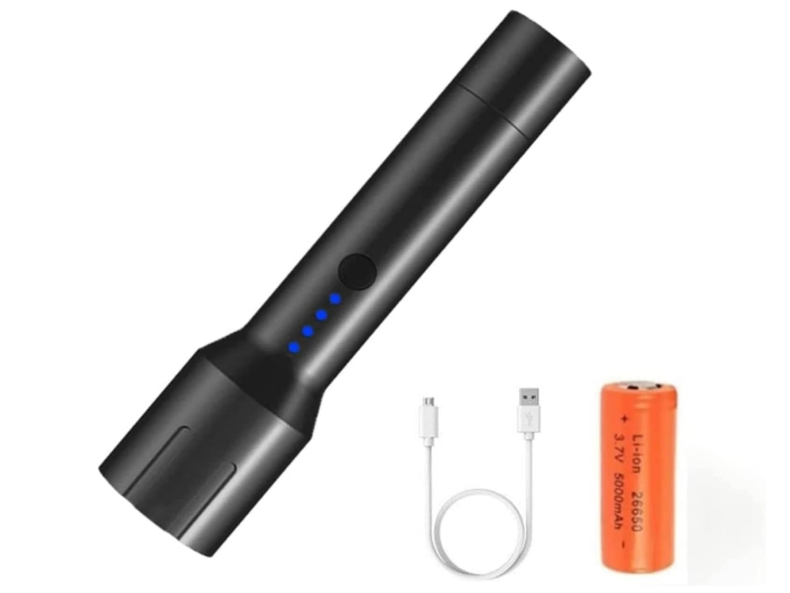 Tocha Led Super Brilhante BISBISOUS Sf-628 Recarregável 90000 Lumens Preta VIGA EUROPE
