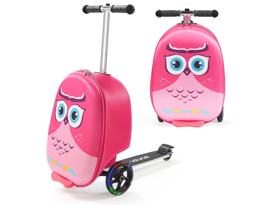 Mala Scooter Infantil 20 L Com 3 Rodas Viajar, Rosa Vevor