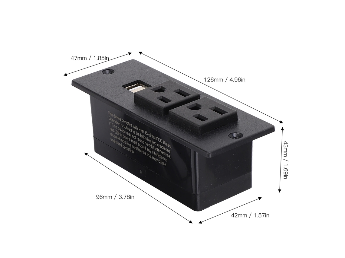 Laxiscreed Extensão De Tomada Com 2 Fichas Ac E 2 Usb, 1500w De Potência