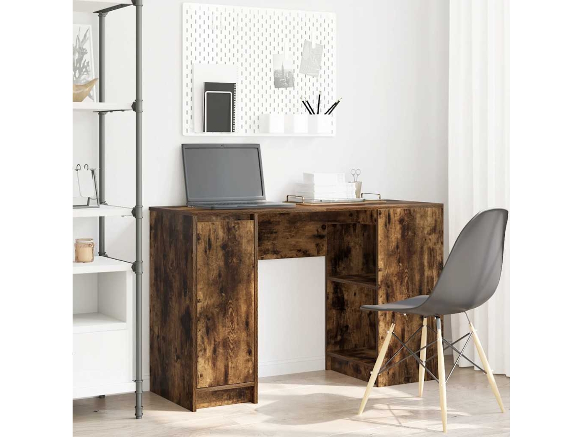 Vidaxl Secretária 120x42x76cm Derivados De Madeira Cor Carvalho Fumado