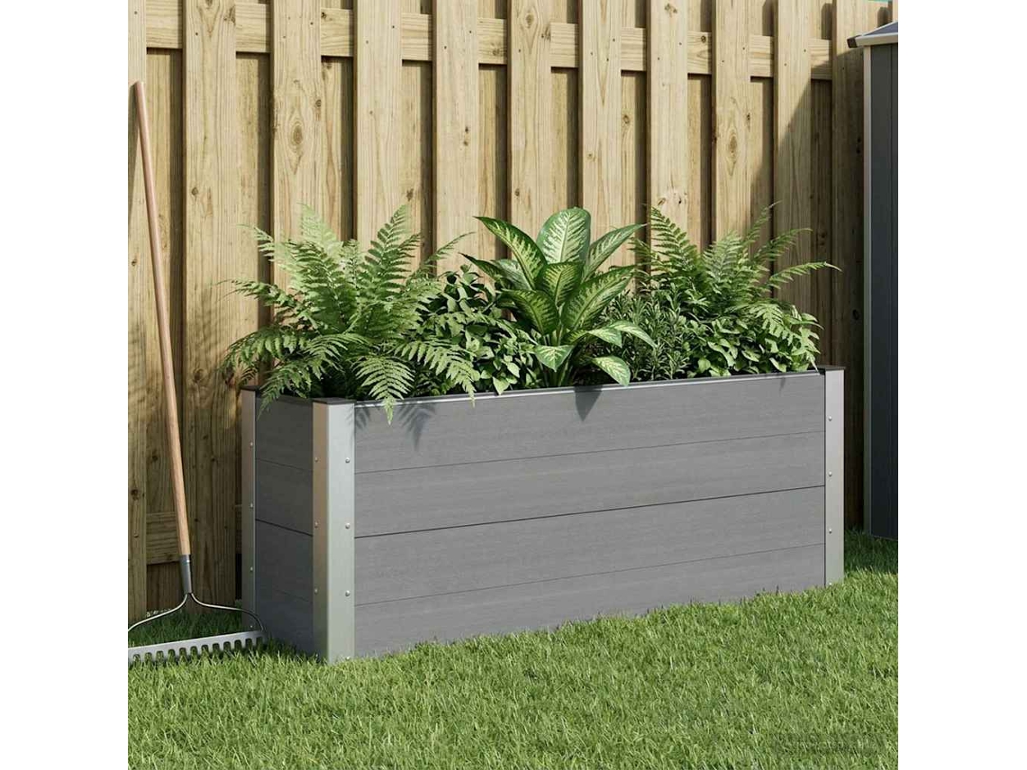 Vidaxl Canteiro De Jardim Elevado Cinzento 100 X 30 X 72 Cm