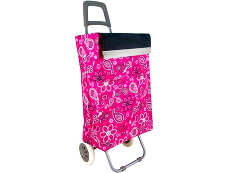 Capacidade de carga leve do carrinho de compras 42 litros de bolso com fecho com rodas resistentes à chuva cor-de-rosa COSHANO