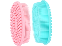 Lurelia Conjunto De 2 Escovas De Banho Para Bebé, Silicone Macio E Dupla Face, Uso Diário