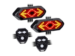 2 Pçs Luz Traseira Da Bicicleta Com Sinais De Volta Controle Remoto Sem Fio Led Luz Traseira Da Bicicleta À Prova Dwaterproof Água Usb Recar
