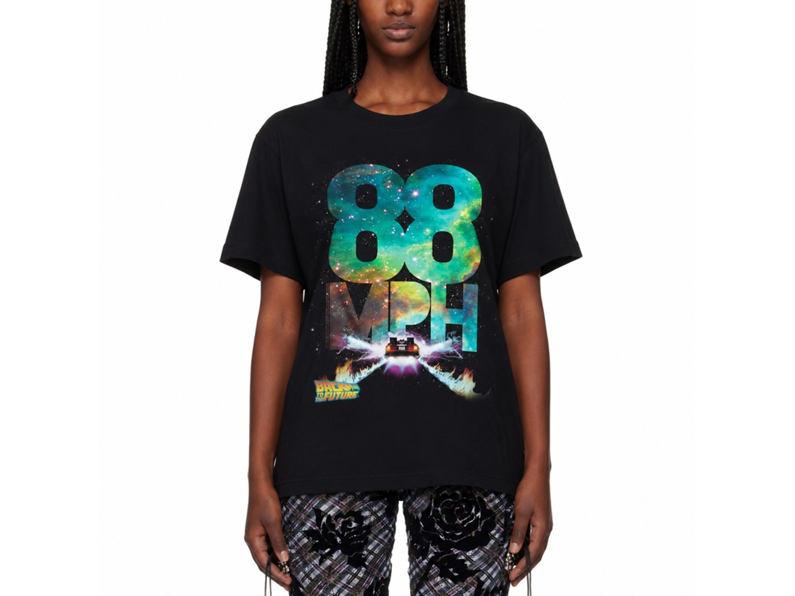 Rockinstone Back To The Future Movie Galactic Speed Black Adult T-shirt Size:m