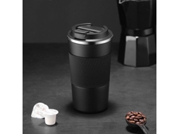 Caneca térmica Rebe-taza em aço inoxidável com isolamento duplo e tampa à prova de vazamentos, 510ml, preta.