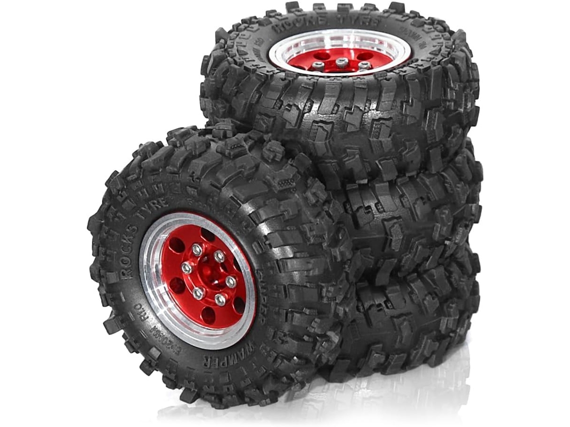 Rodas e pneus SFUSHOS, 51mm, metal, para carros RC crawler