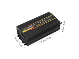 Inversor de energia de onda senoidal pura de 500 W com display LED, 1 soquete universal e 2 portas USB (12 V CC a 220 V CA)