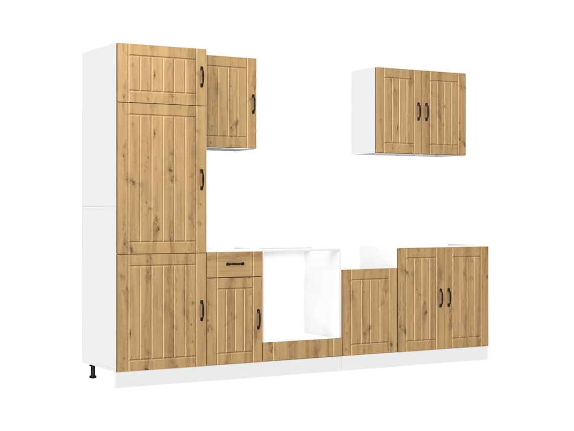 Kitchen Cabinet Set, Kitchen Cabinet Sets Vidaxl Marrom Madeira Processada (n/a)