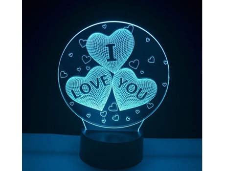 Candeeiro 3d I Love You 2 Lâmpada Mágica