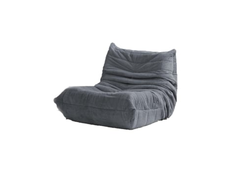 Sofá Individual Togo Cinza Sem Montagem Apoio Ergonómico para o Corpo Inteiro Espuma Resiliente Alta Densidade Estofamento Premium Toque Suave SOFTEVA