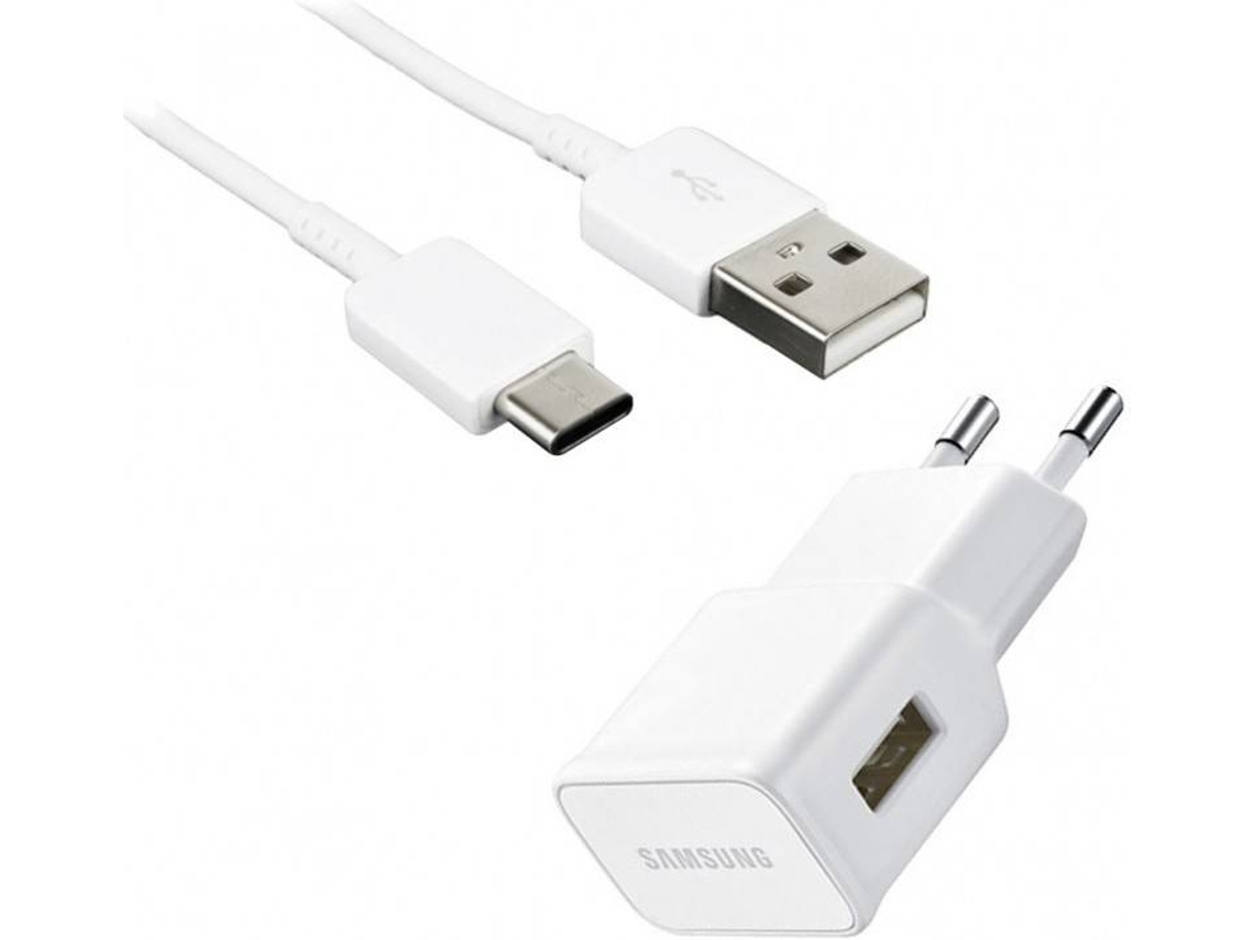 Carregador Rápido e Cabo SAMSUNG EP-TA50EWE (USB-C - Branco)
