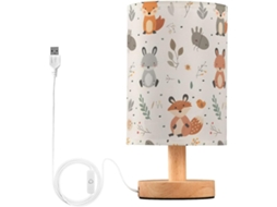 Luminária De Mesa Mnsruu Para Quarto, Sala De Estar, Raposa Da Floresta, Luminárias De Cabeceira Com Portas Carregamento