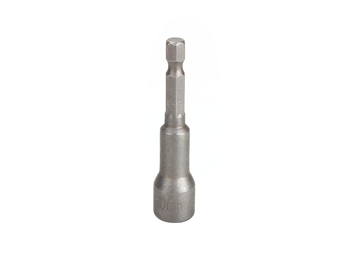 Adaptador de Bit de Broca Hexagonal com Driver de Porca Magnética 10mm 1/4 Shank