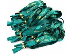 50 Pulseiras de Tecido Personalizadas para Eventos, Pulseiras de Segurança de Tecido Personalizadas com Data Deslizante
