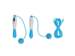 Corda De Pular Sem Fio Com Contador 4 Modos Aço Ajustável Equipamento Fitness Exercício Azul