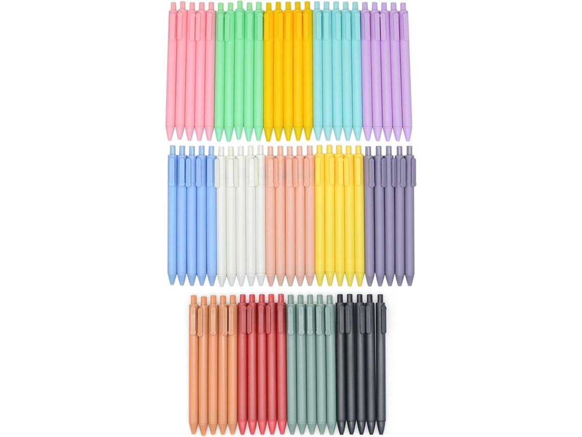 Yyaaloa 70 Canetas Gel Pretas Retráteis E Fofas, Para Escrita, 0,5 Mm,