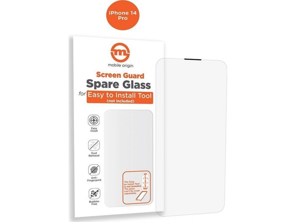 Película Protetora De Vidro Mobile Origin Para Iphone 14 Pro, Laranja, Conjunto Com 2 Unidades.