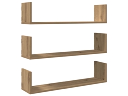 Wall Shelf, Wall Shelves Vidaxl Marrom Madeira Processada (80 X 18 X 18 Cm)