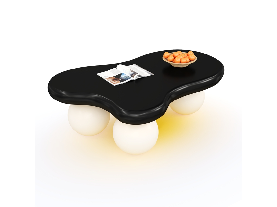 Mesa Centro Estilo Nuvem Led, 16cores, Design Nuvem, Pernas Arredondadas, Sala/quarto-hw