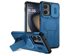 Capa Zruxe Compativel Com Motorola Edge 2024 (suporte Magsafe - Protecao Deslizante - Azul)
