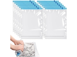 Pacote Com 12 Sacos De Compressão Reutilizáveis ​​aura, Tamanho Médio 40x60cm, Para Armazenamento A Vácuo, Economi Zam Espaço Em Malas, Sem Neces