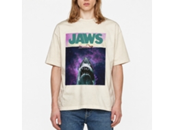 Rockinstone Jaws Movie Adventures Solid Natural Adult T-shirt Size:l
