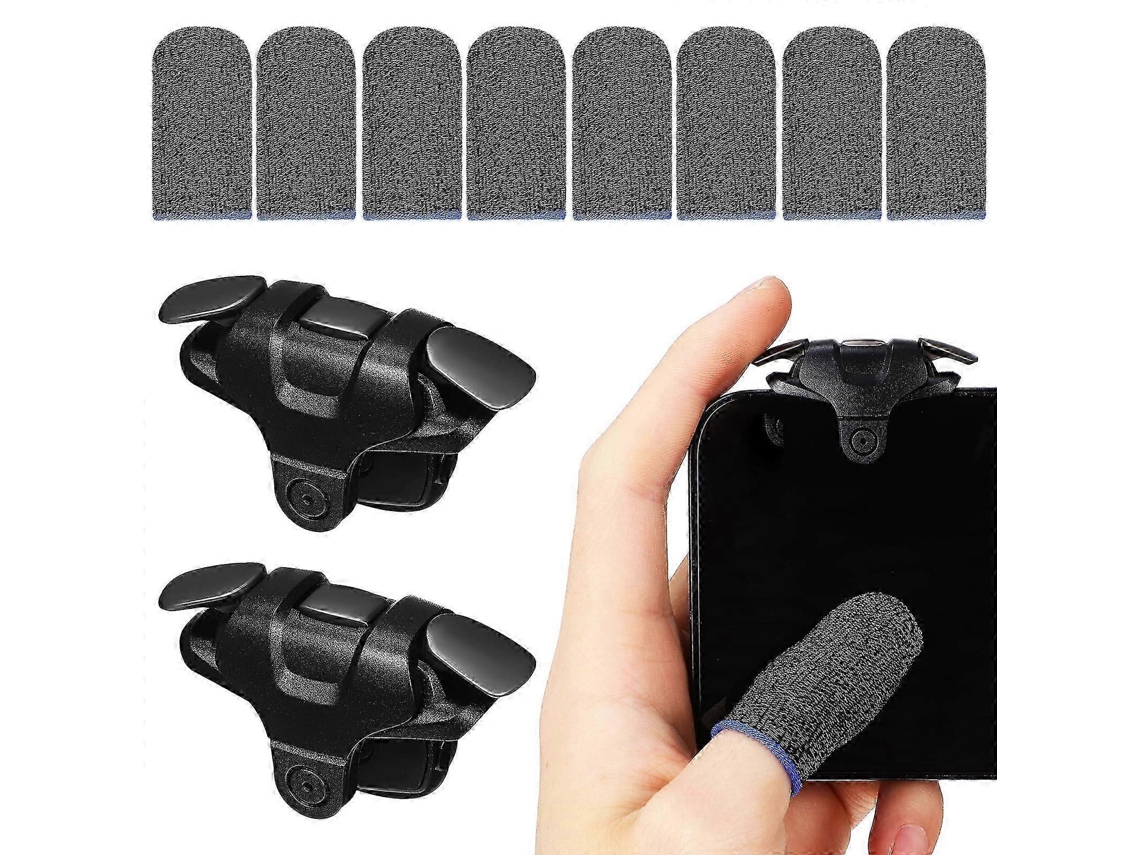 Conjunto De Gatilhos Para Jogos Mobile, Controladores Sensíveis Para Jogos Em Celular Com Luvas Para Dedos. Hengjian
