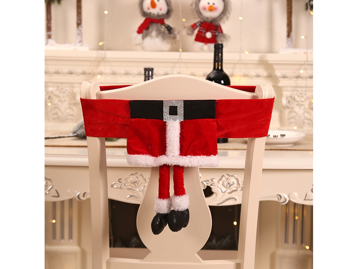 Pack de 3 Capas de Cadeira Natal com Banda de Santa Claus LAXISCREED