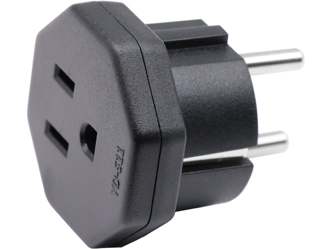 Adaptador Macho Para Fêmea Eu/de/fr/it/es, Macho Us/ca/jp Para Dispositivo Eletrônico 2 Pinos Fêmea Eu(1 Unidade Preta)
