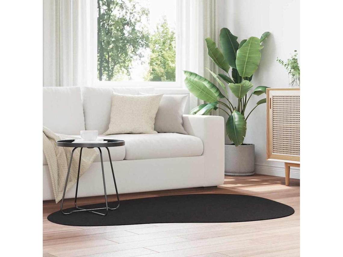 Vidaxl Tapete Huarte Preto 120 X 170 Cm Poliéster