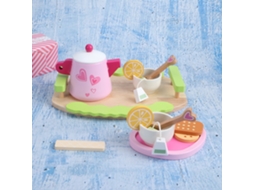 Primerox brinquedo de Conjunto de Chá da Tarde Simulado Madeira Educativo para Crianças 10pcs