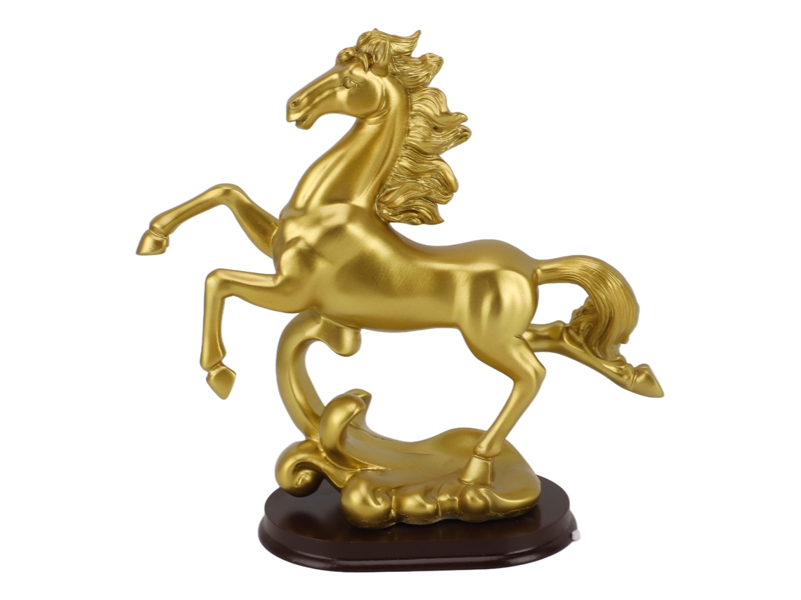 2026 Store-estatua De Caballo De Resina Dorada Figura De Arte Única Para Gabinete De Vinos Oficina Decoración De Escritorio