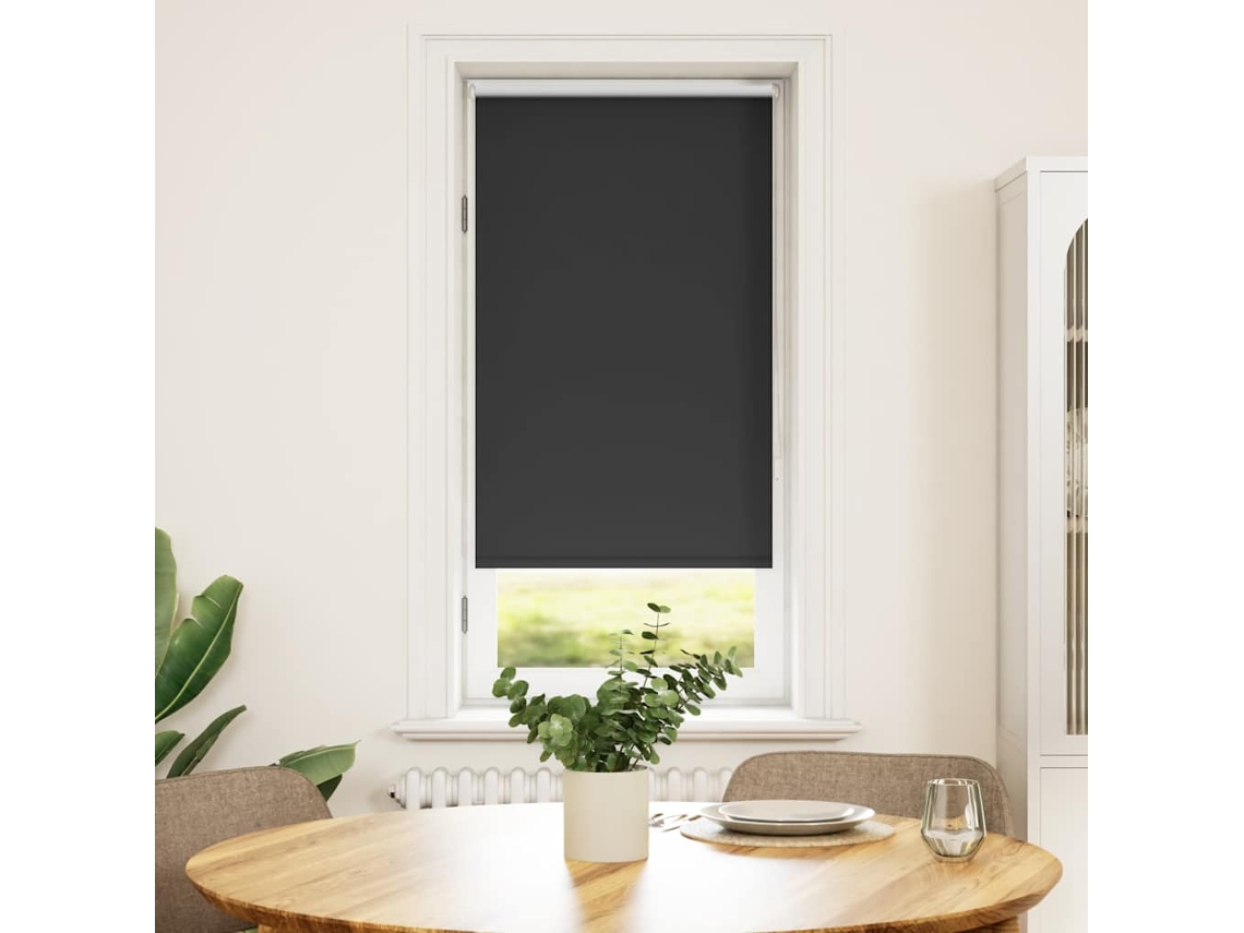 Vidaxl Cortina De Rolo Blackout, 44,4 X 100 Cm, Largura Do Tecido 40 Cm, Preta.
