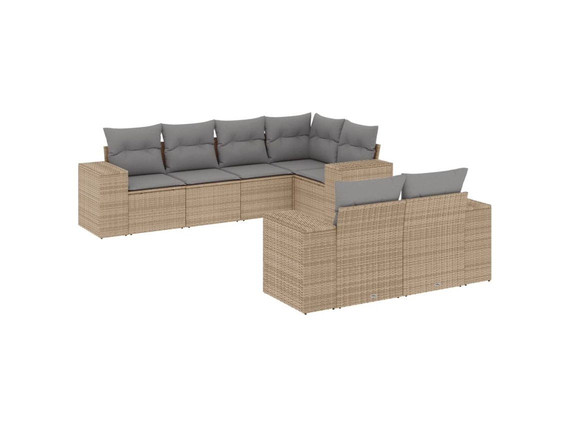 Garden Sofa Set, Garden Sofa Sets Vidaxl Bege Rattan / Vime (n/a)