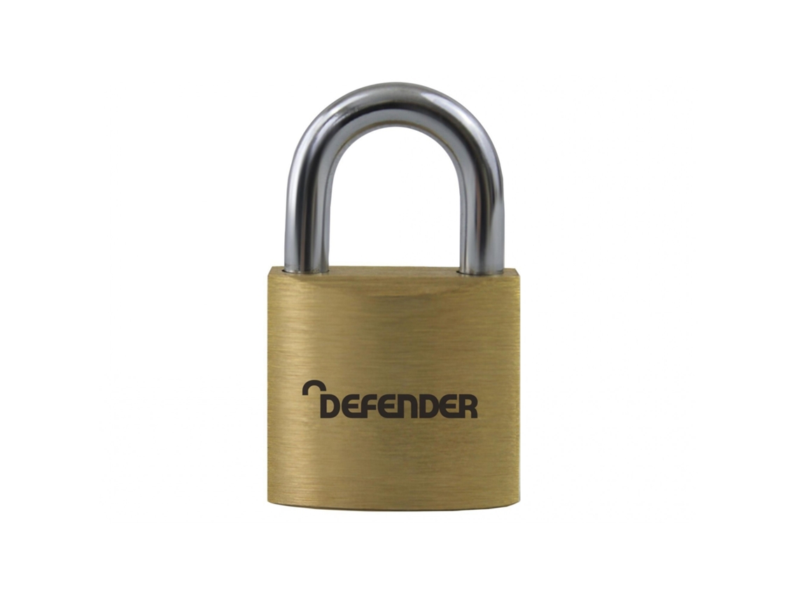 Cadeado Defender Em Latão, 60 Mm, Com Chaves Iguais, Multicolorido.