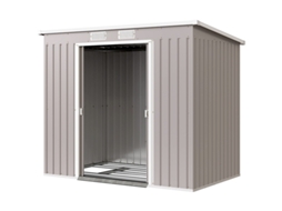 Abrigo Jardim 213x130x172 Cm Aço Galvanizado Porta Corredeira Armazenamento Cinza Claro