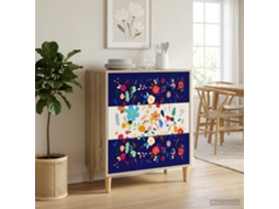 Vidaxl Baú De Gavetas Mainz Estampado Floral 66 X 36,5 X 75 Cm Sonoma